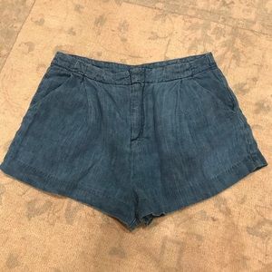 Free People linen high waist chambray shorts